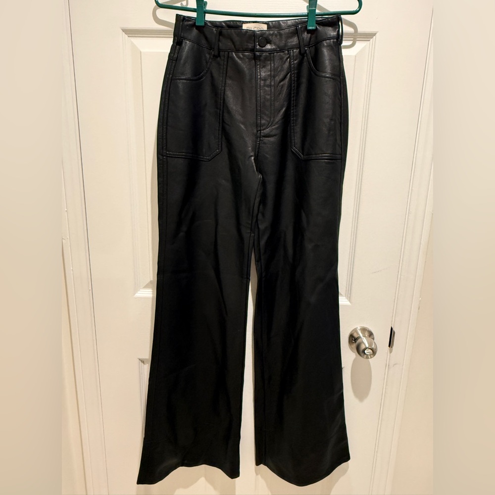 NWT Anthropologie The Rylan Faux Leather Relaxed High-Rise Flare Pants by Pilcro - Picture 8 of 12